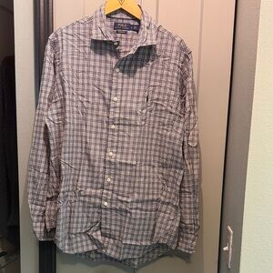 Polo by Ralph Lauren Blue and White Plaid Dress Shirt